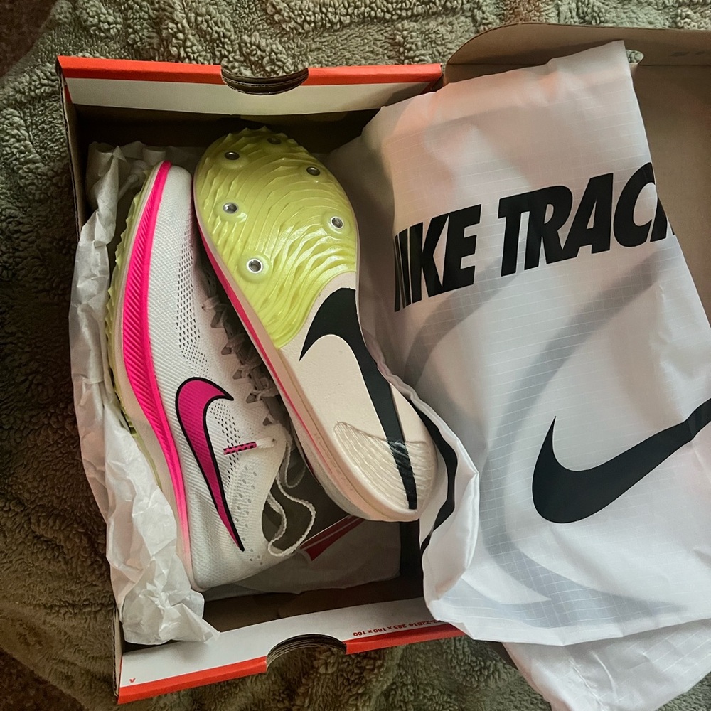 Nike Track Spikes with Pink and Yellow Accents